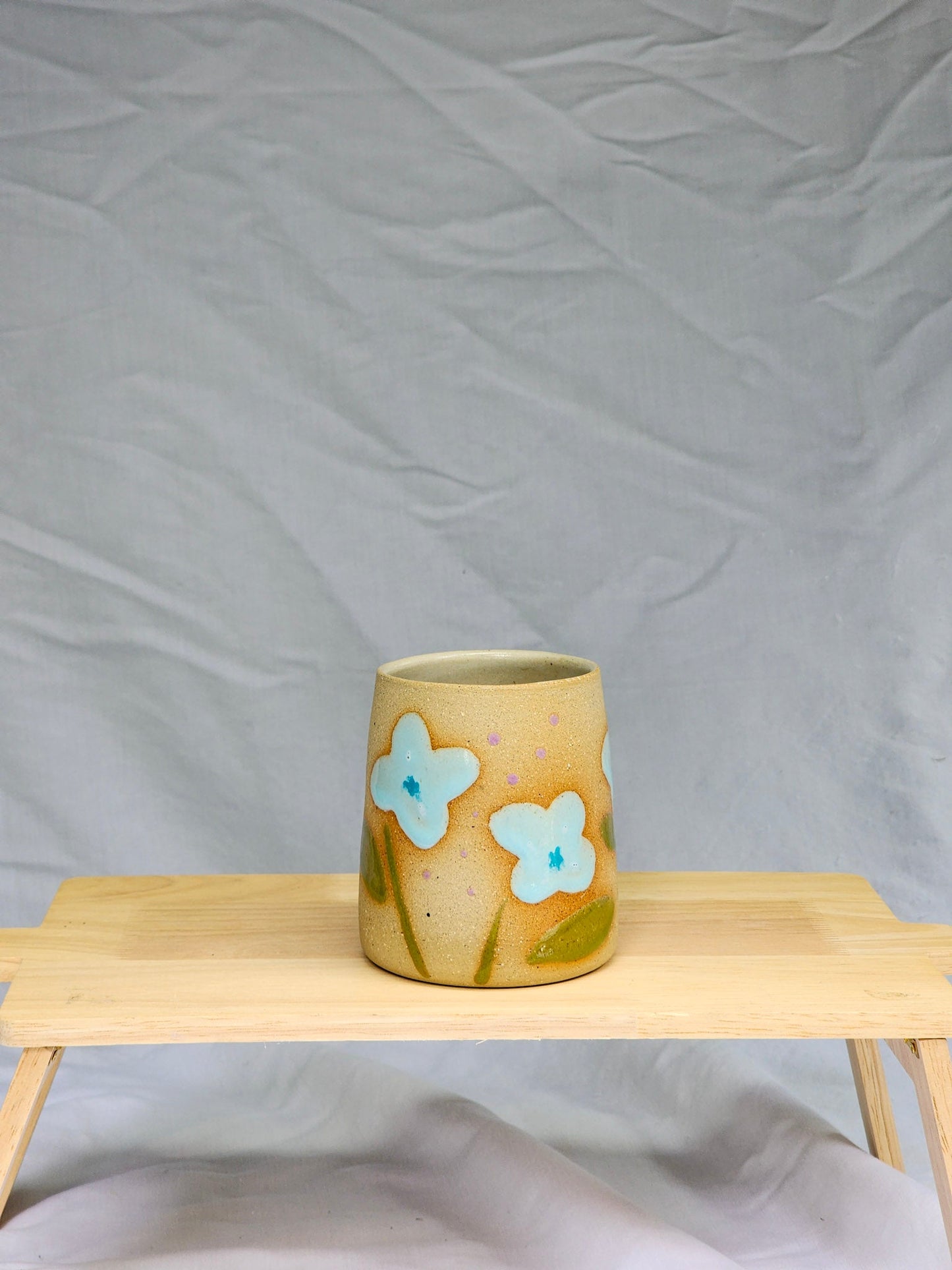 baby blue flower cup - Kaelceramic