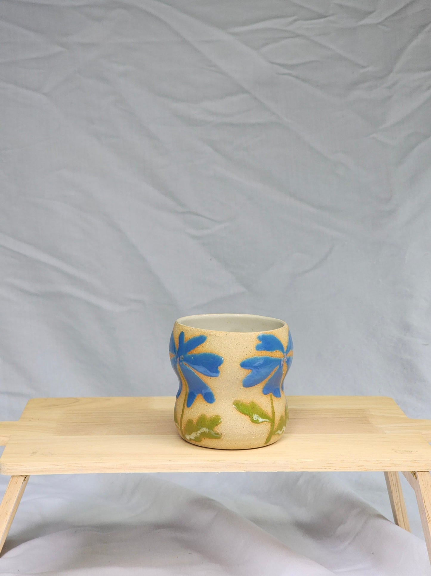 blue flower cup - Kaelceramic