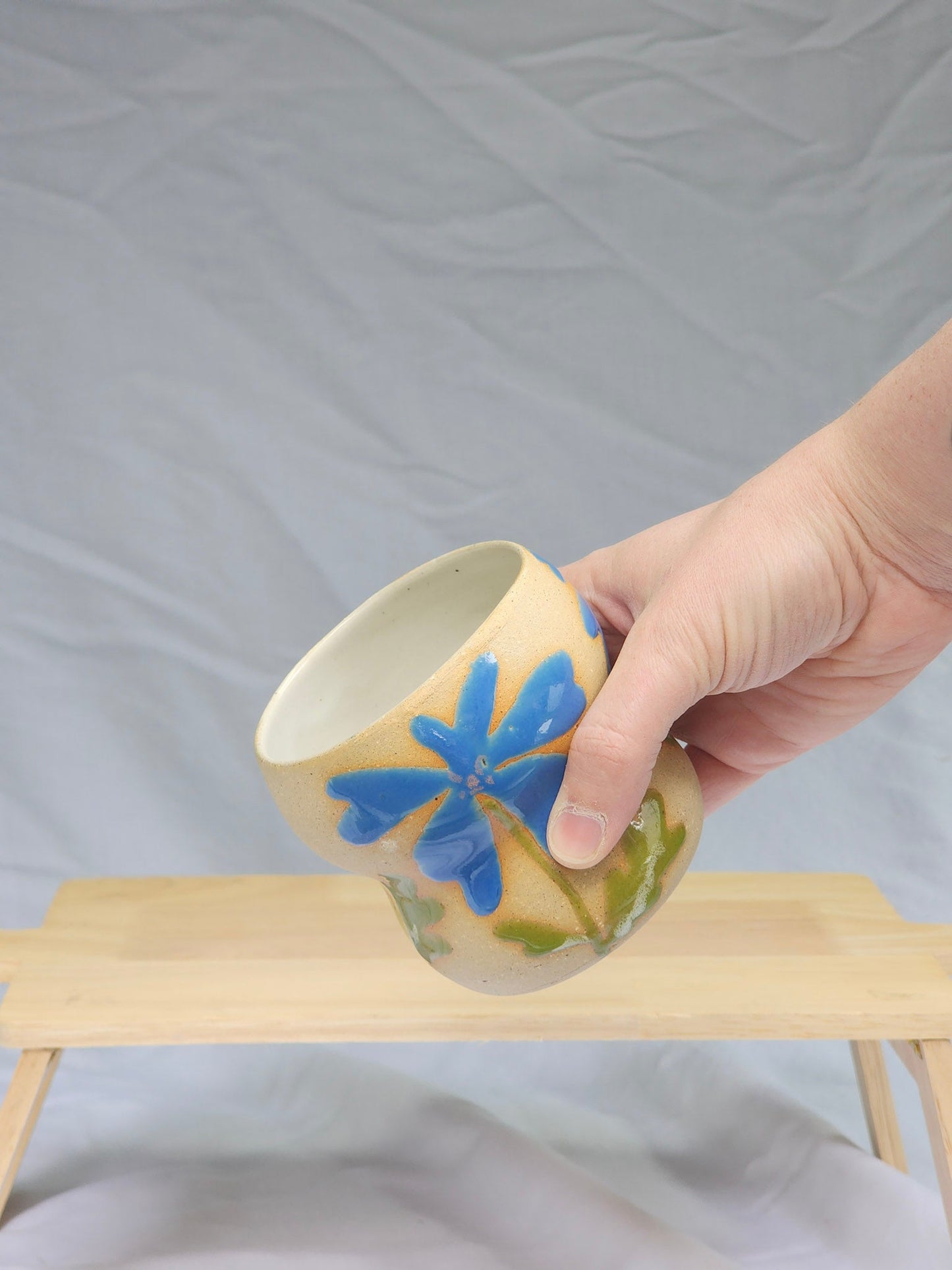 blue flower cup - Kaelceramic