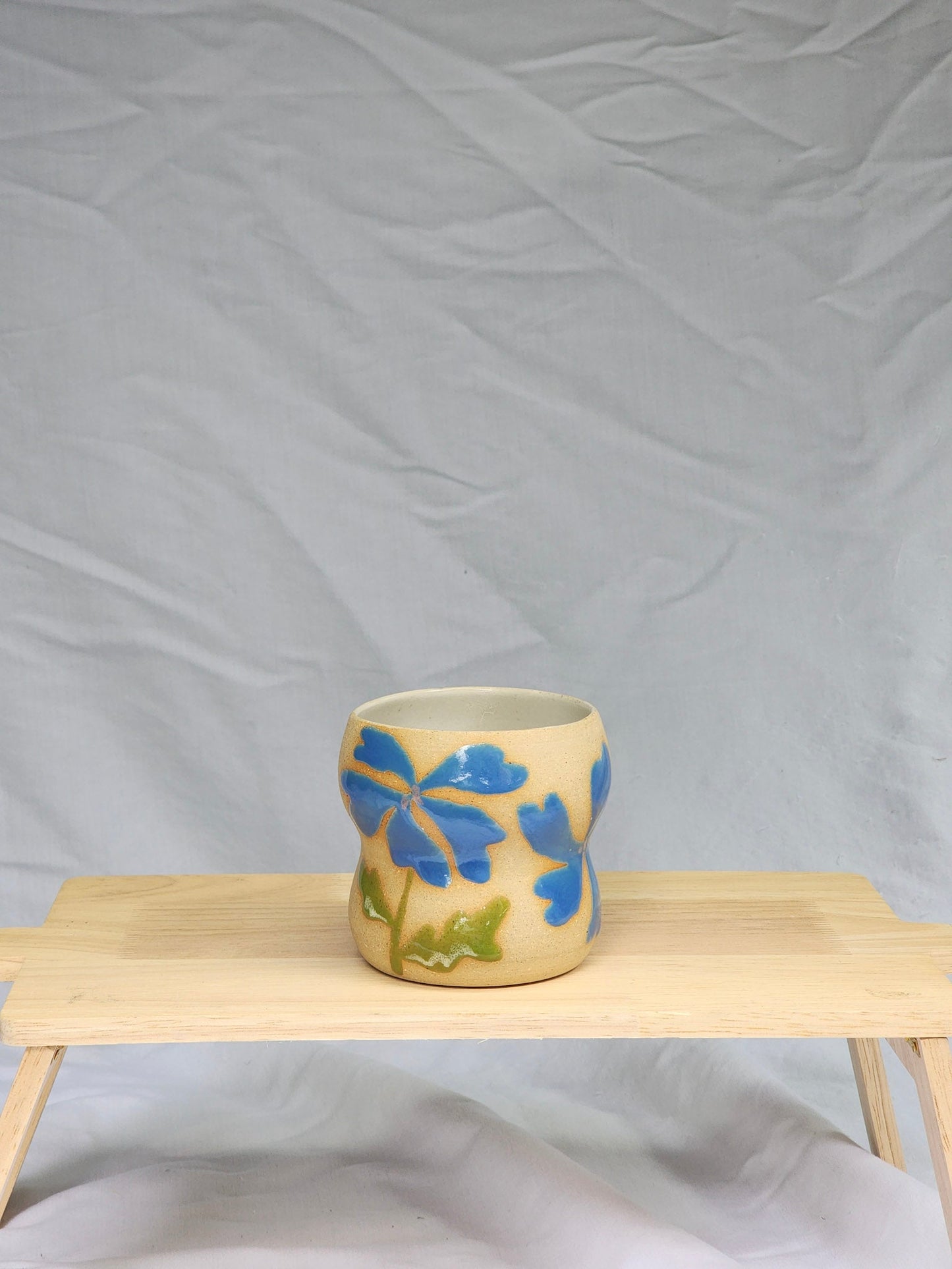 blue flower cup - Kaelceramic