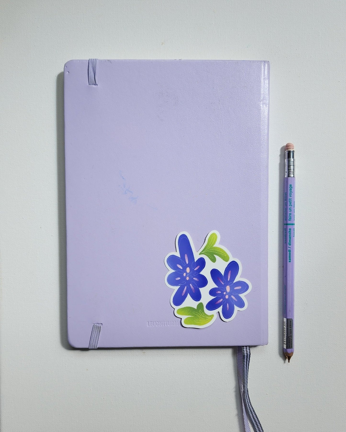 blue flower sticker - Kaelceramic