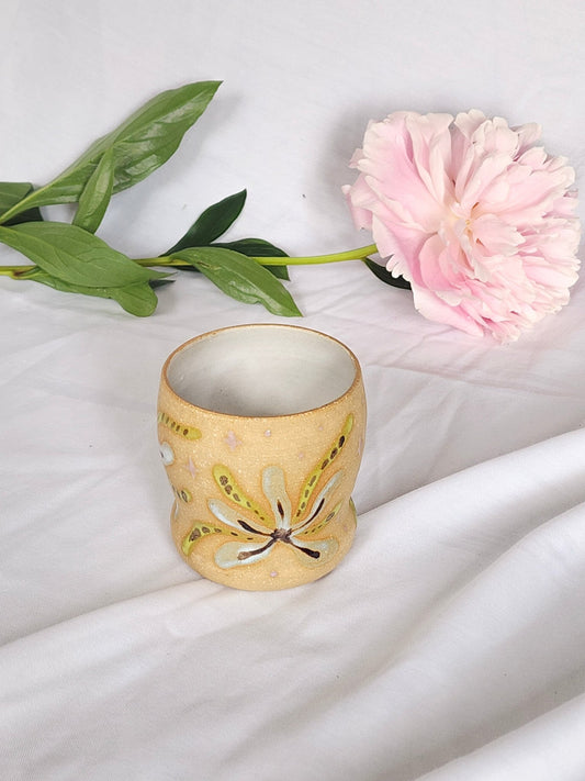blue striped flower sipper - Kaelceramic