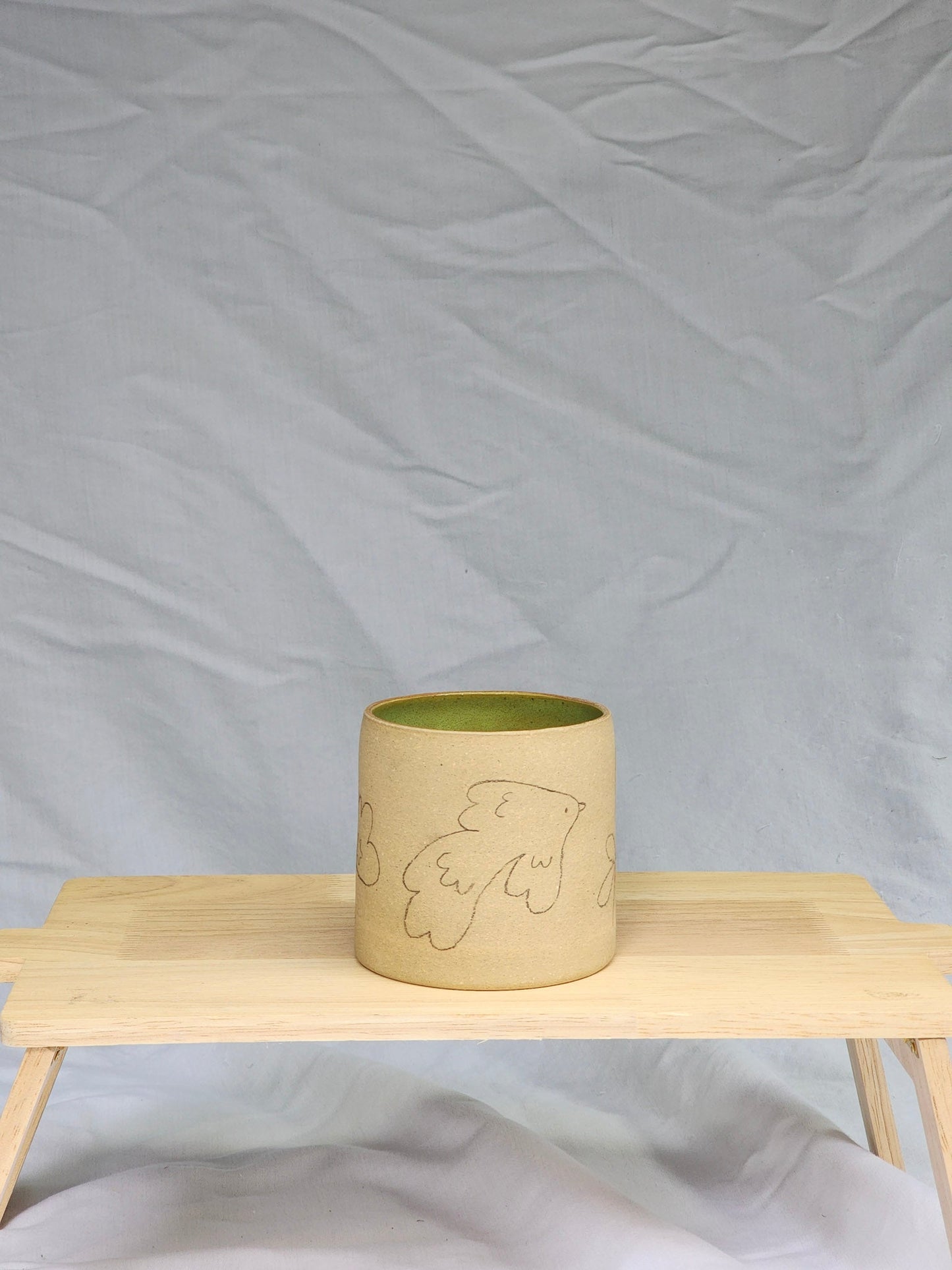 butterfly + bird ~ sketch cup - Kaelceramic