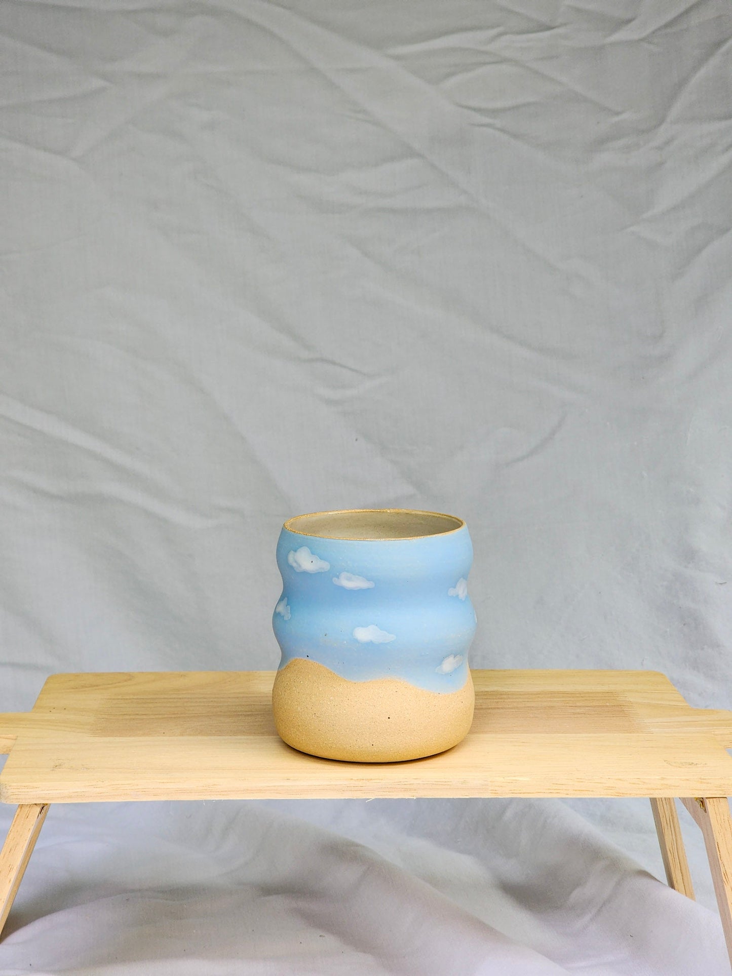 cloudie squiggle cup ~ half tone + 3 squiggles - Kaelceramic
