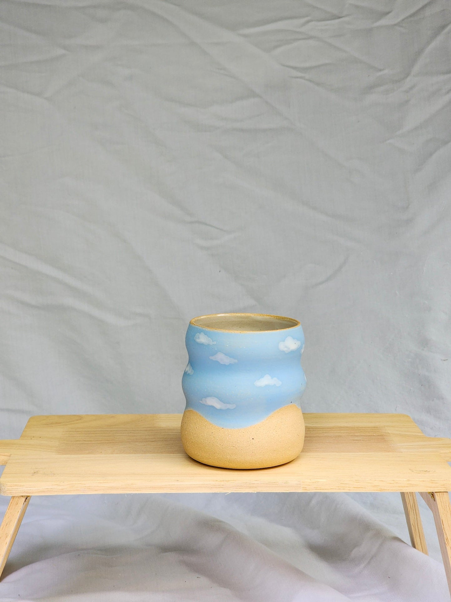cloudie squiggle cup ~ half tone + 3 squiggles - Kaelceramic