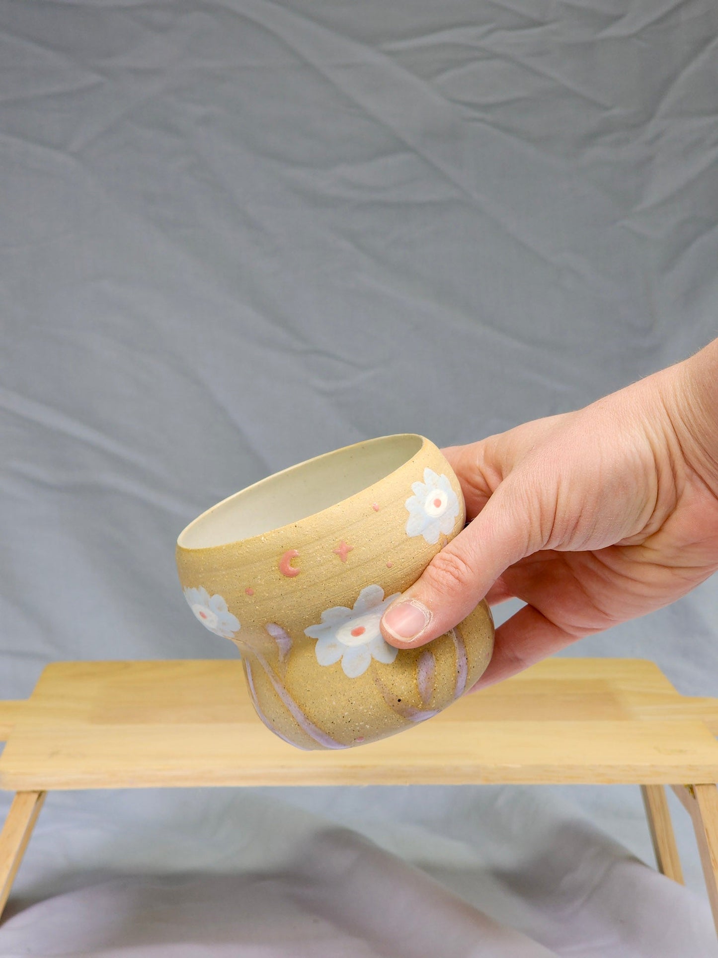 curvy tiny flowers cup - Kaelceramic