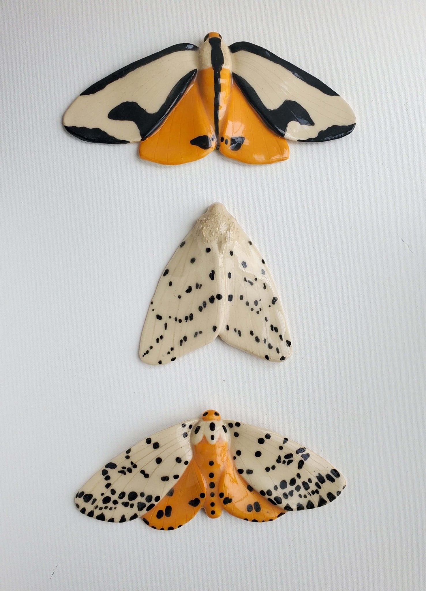 ~CUSTOM, MADE TO ORDER~ Moth Wall Hanging Set/Individual Moth - Kaelceramic