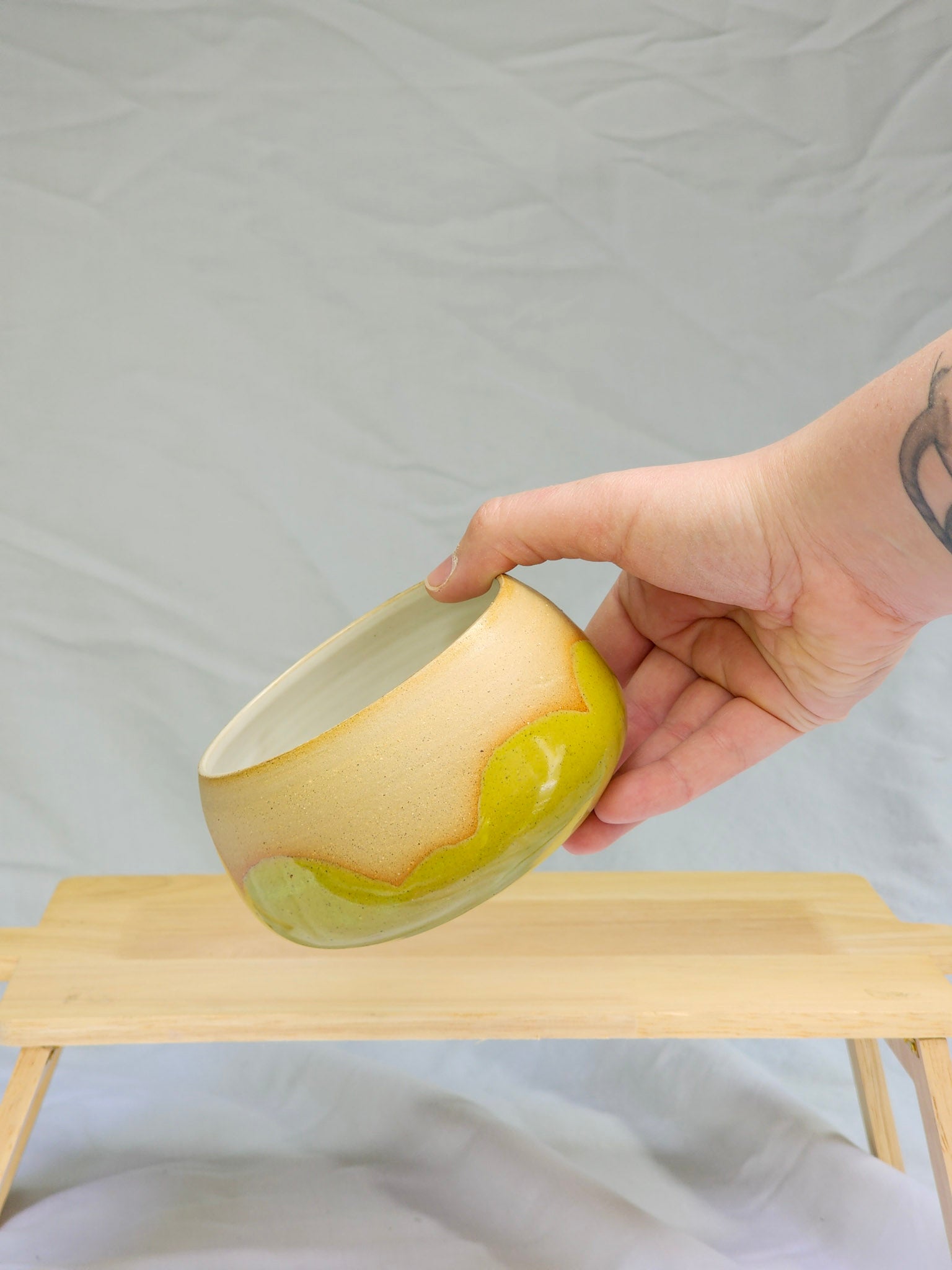 green organic bubble cereal bowl - Kaelceramic