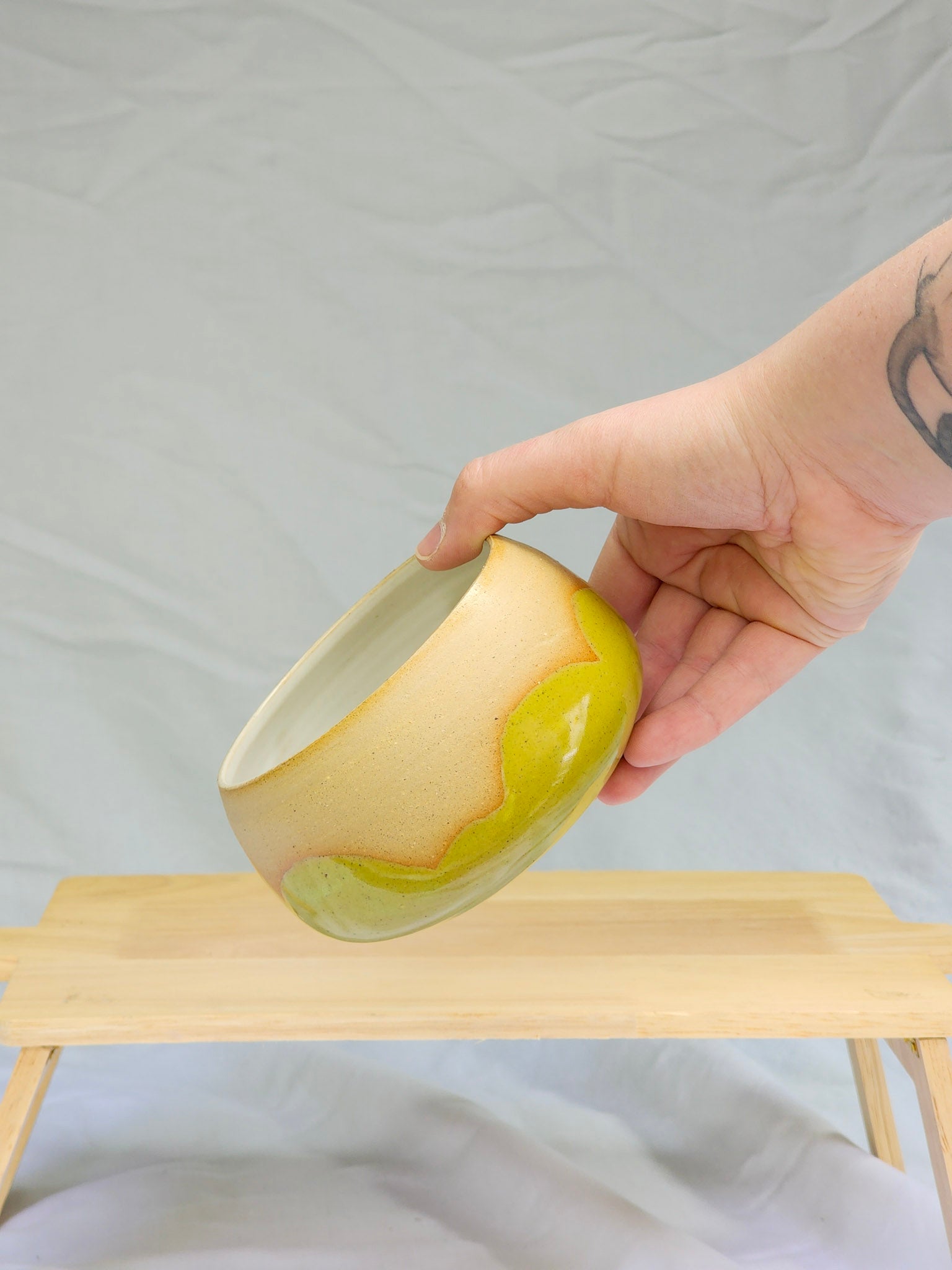 green organic bubble cereal bowl - Kaelceramic