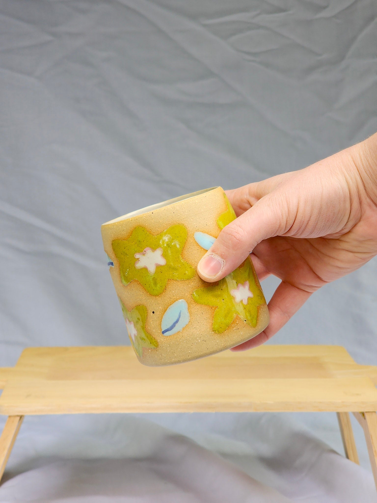 green star flowers cup - Kaelceramic
