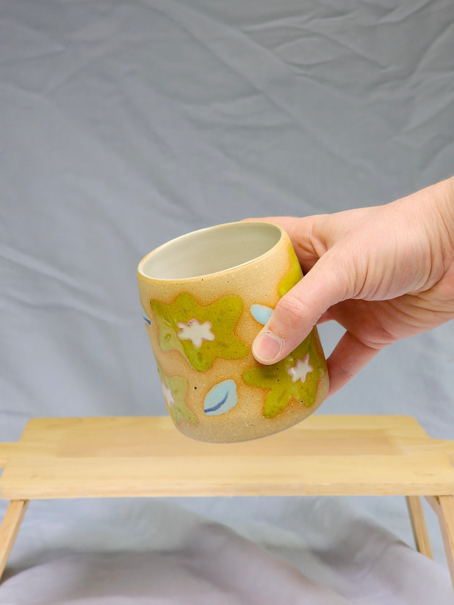green star flowers cup - Kaelceramic