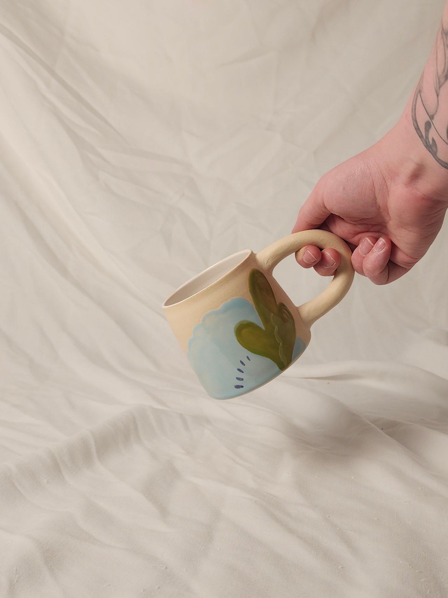 happy blue bloom mug - Kaelceramic