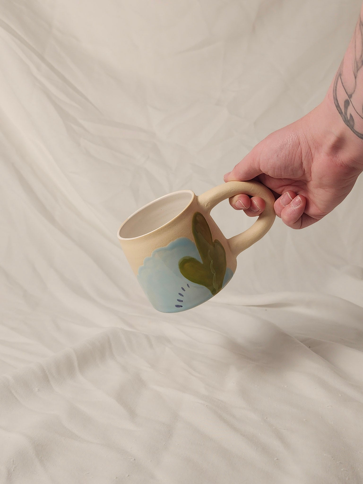 happy blue bloom mug - Kaelceramic