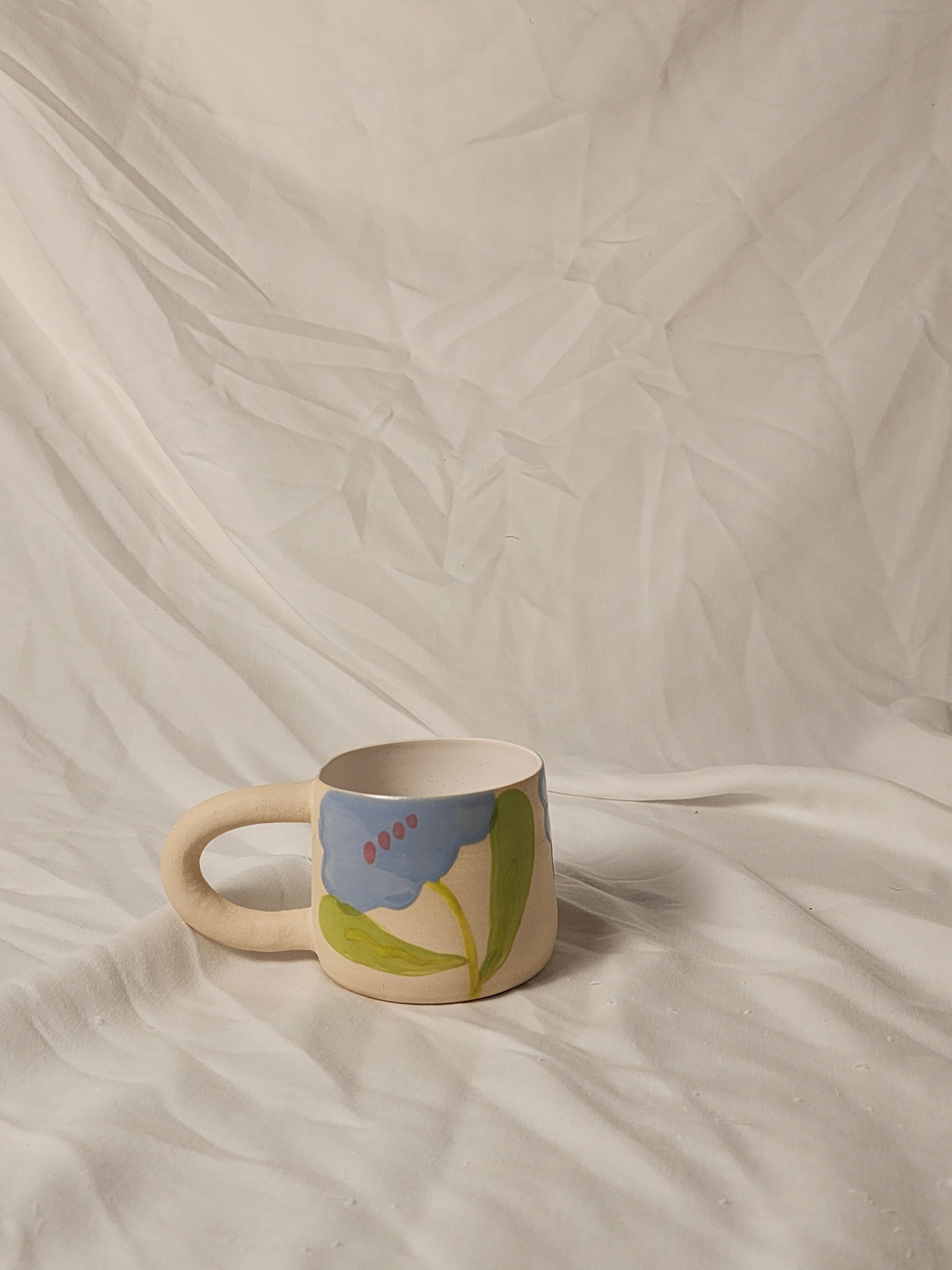 happy blue blooms mug 2 - Kaelceramic