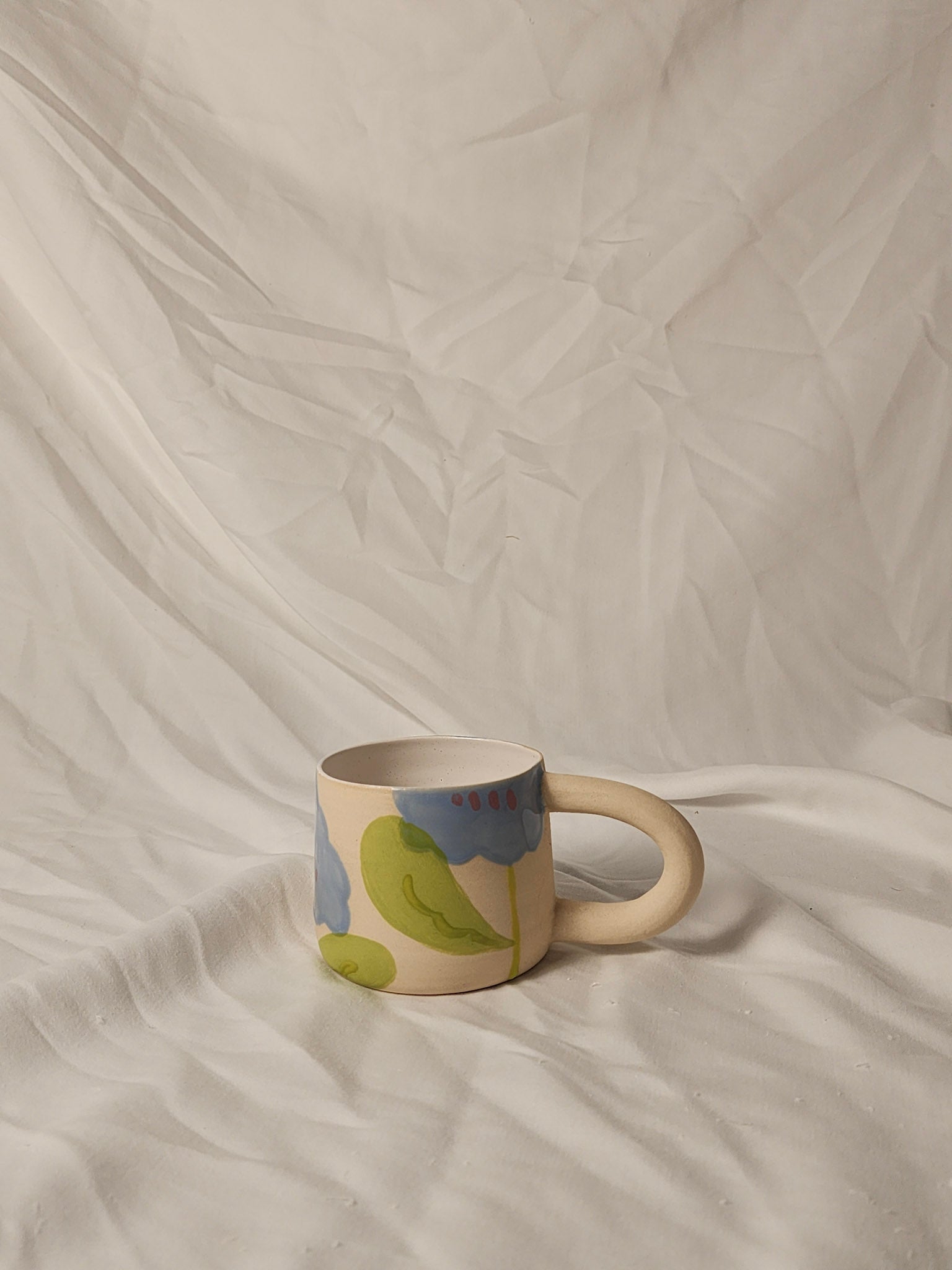 happy blue blooms mug 2 - Kaelceramic