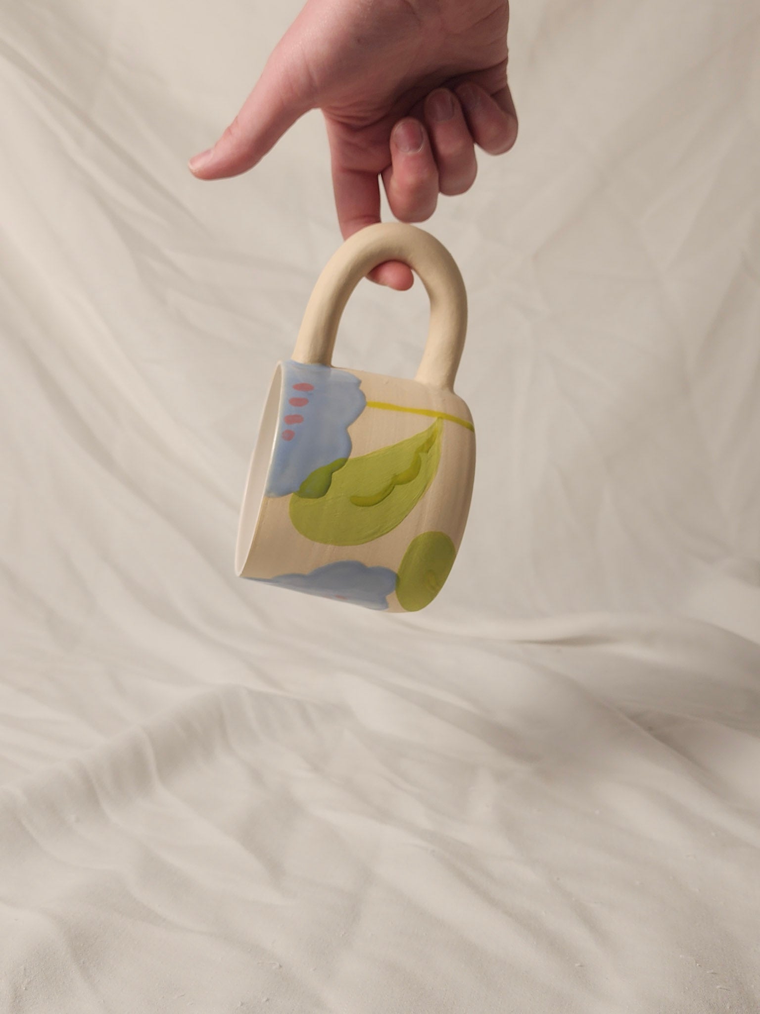 happy blue blooms mug 2 - Kaelceramic