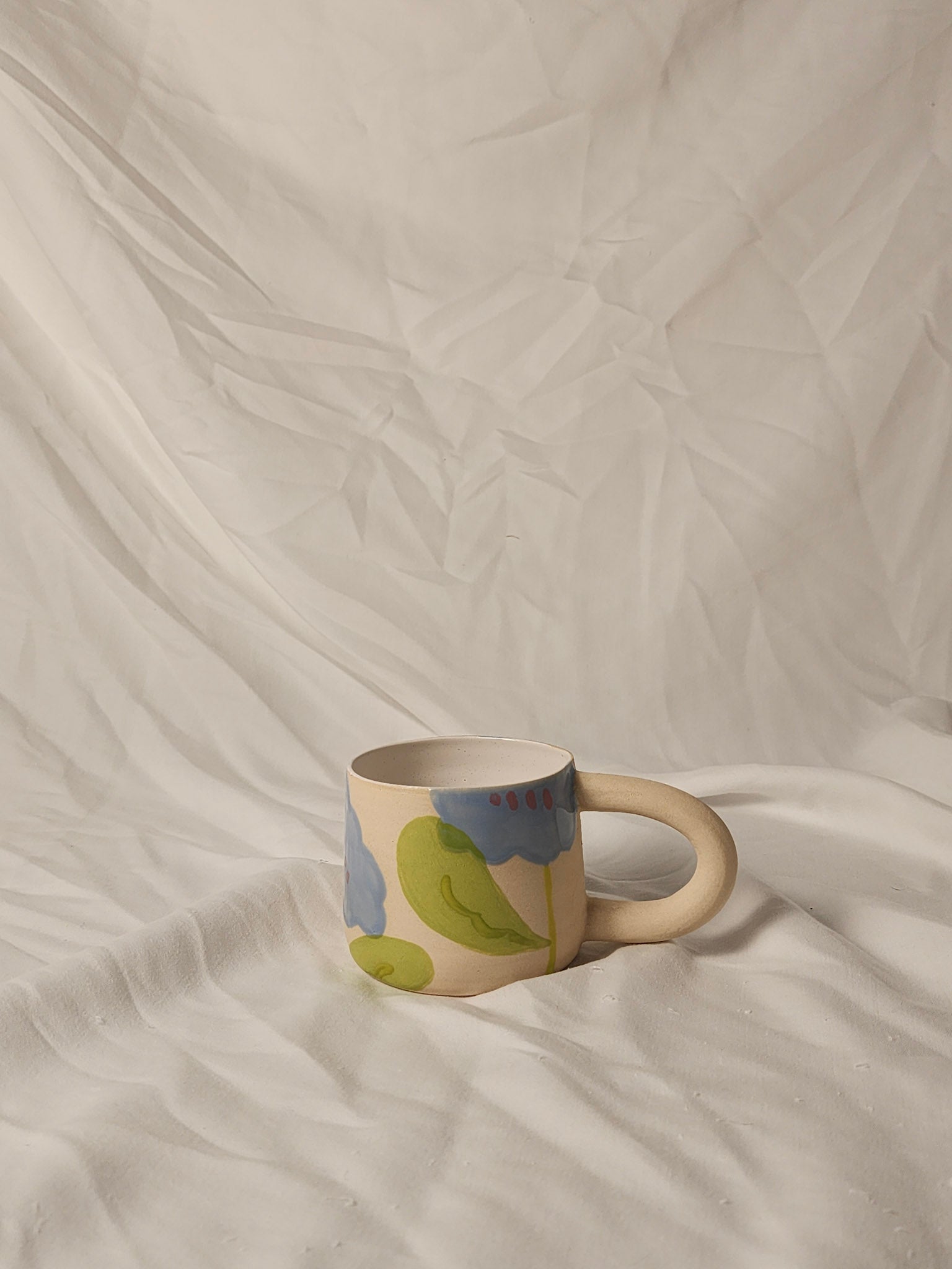 happy blue blooms mug 2 - Kaelceramic