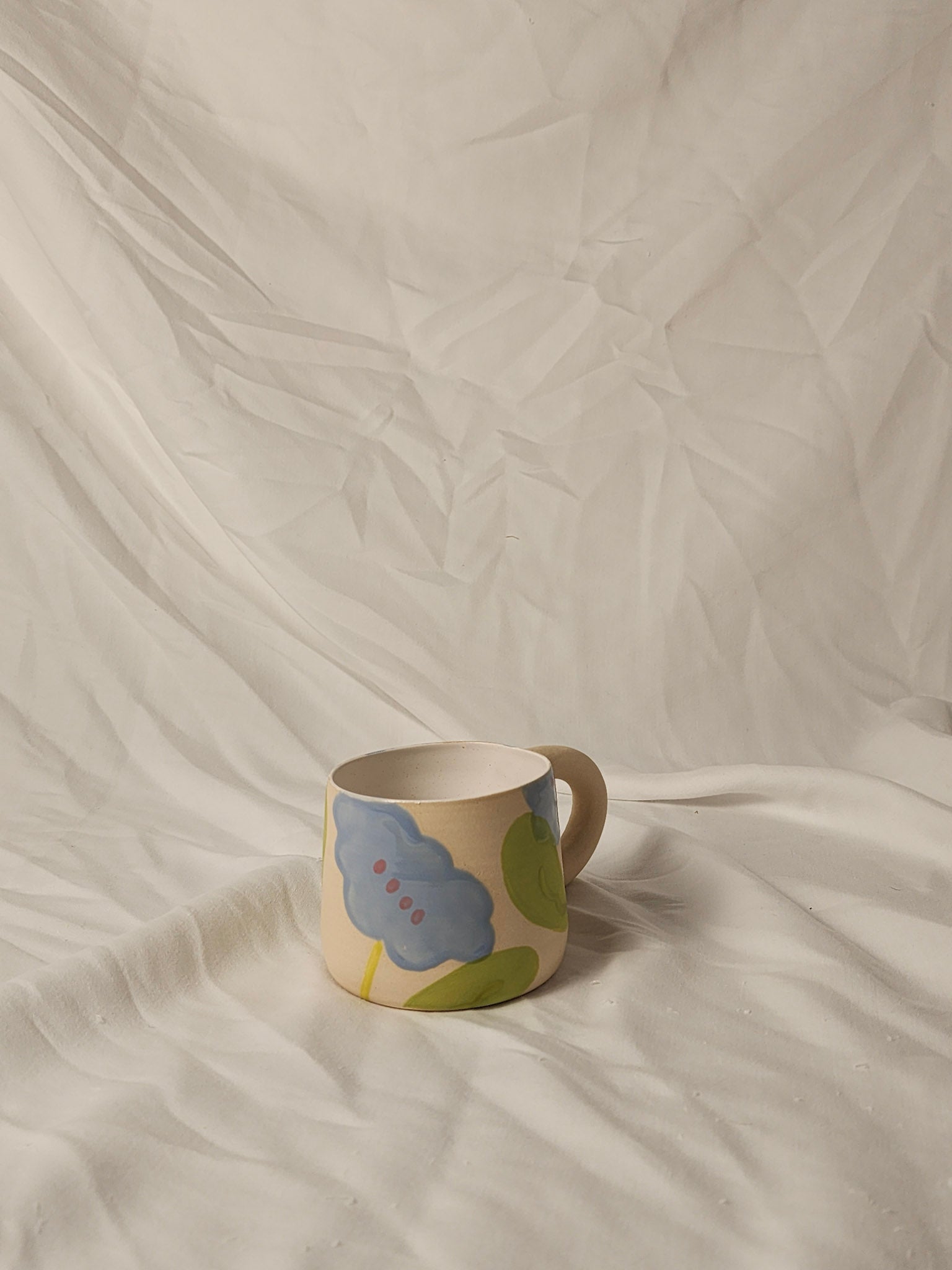 happy blue blooms mug 2 - Kaelceramic