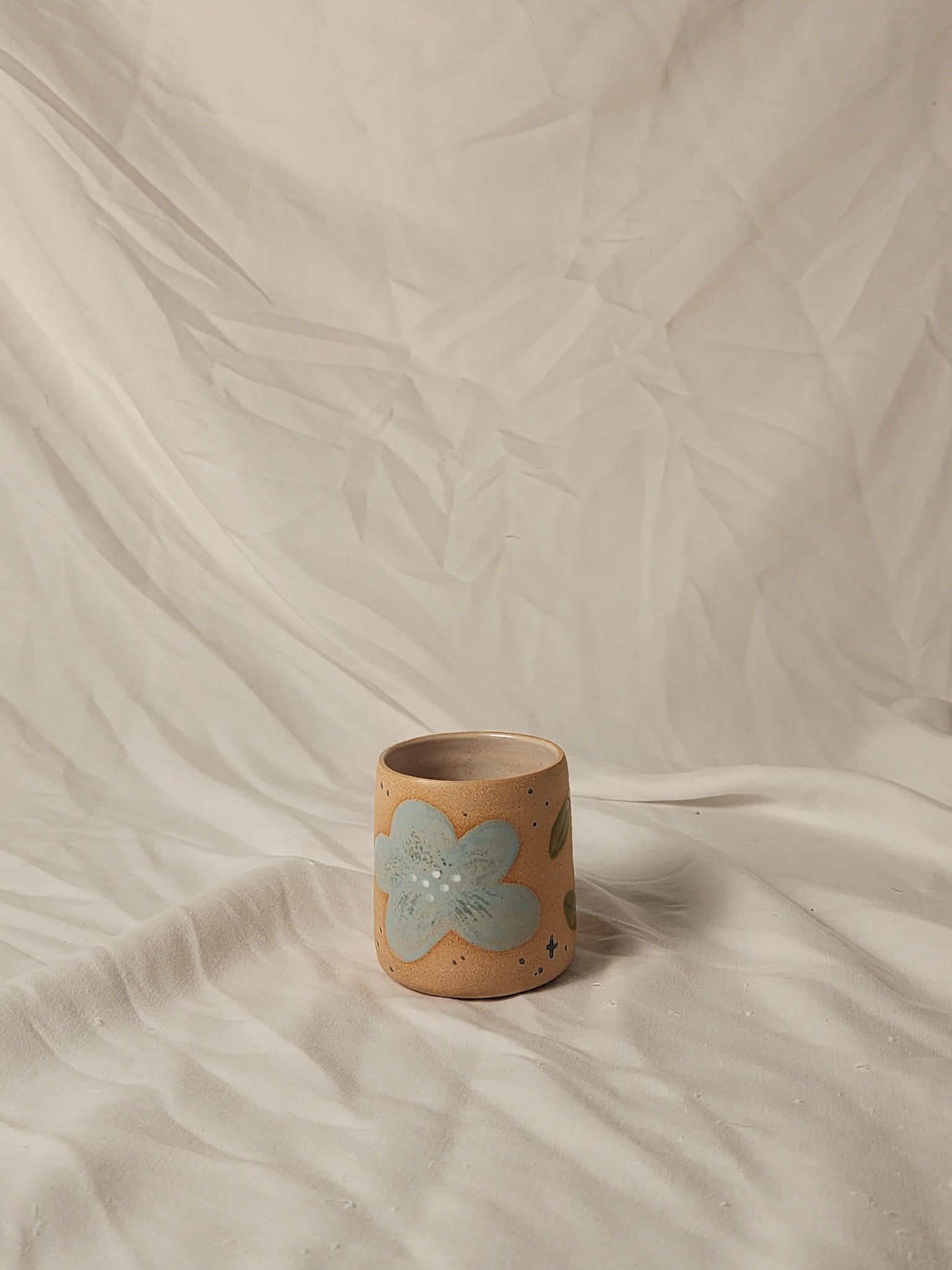 happy blue flower cup - Kaelceramic