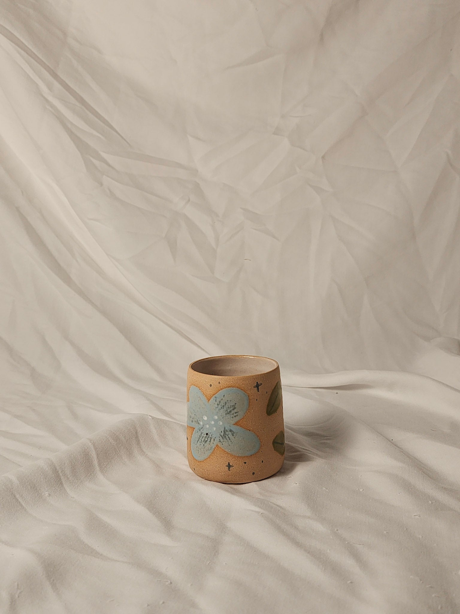 happy blue flower cup - Kaelceramic