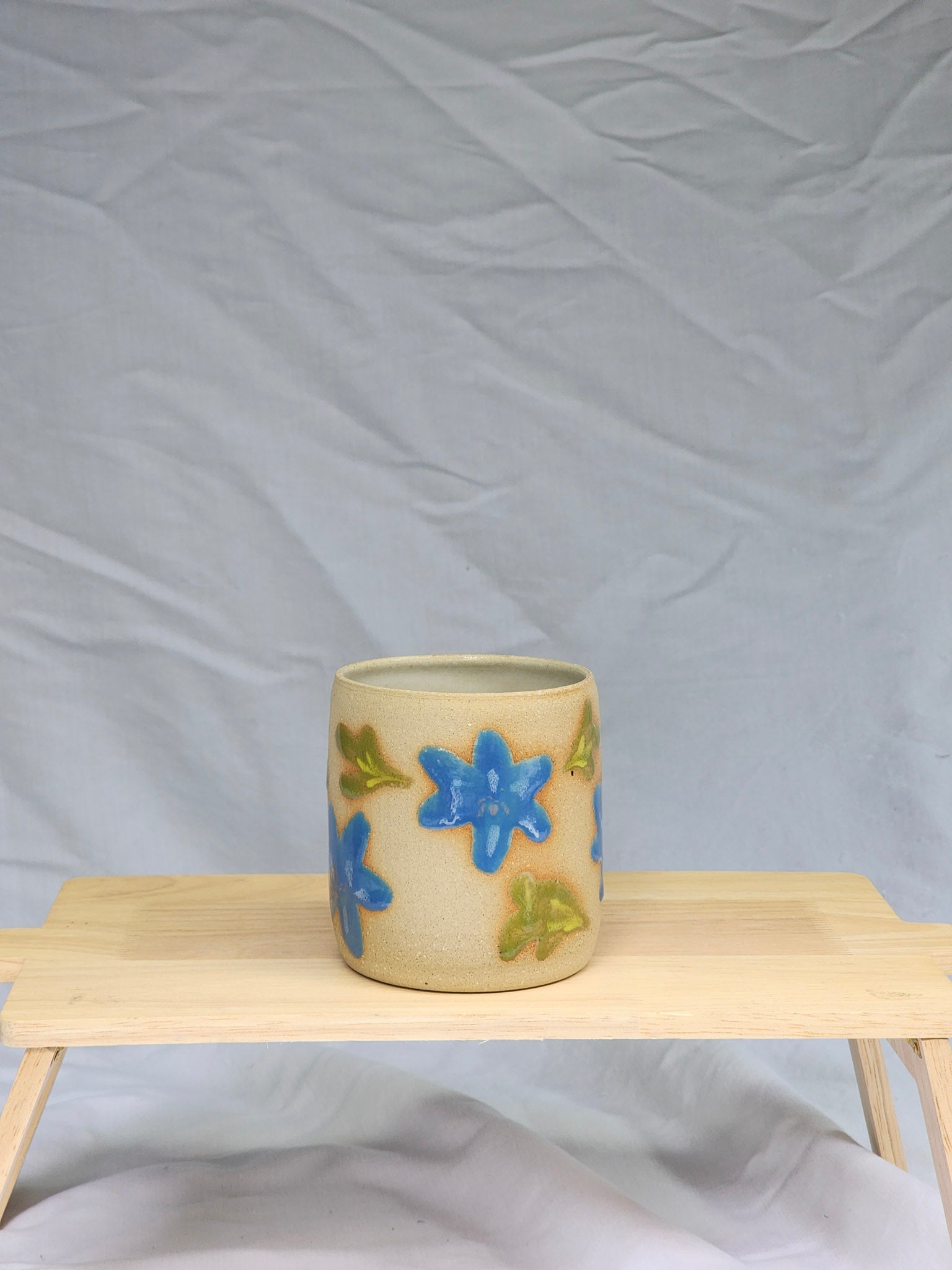 happy blue flower cup - Kaelceramic