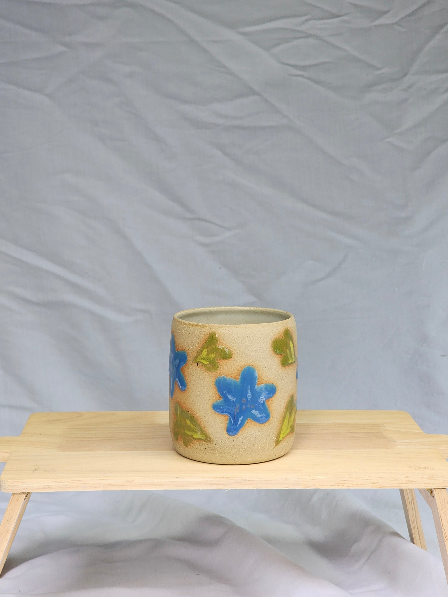 happy blue flower cup - Kaelceramic