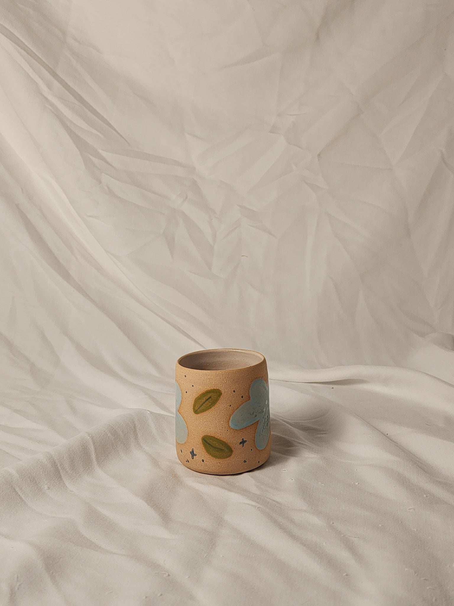 happy blue flower cup - Kaelceramic
