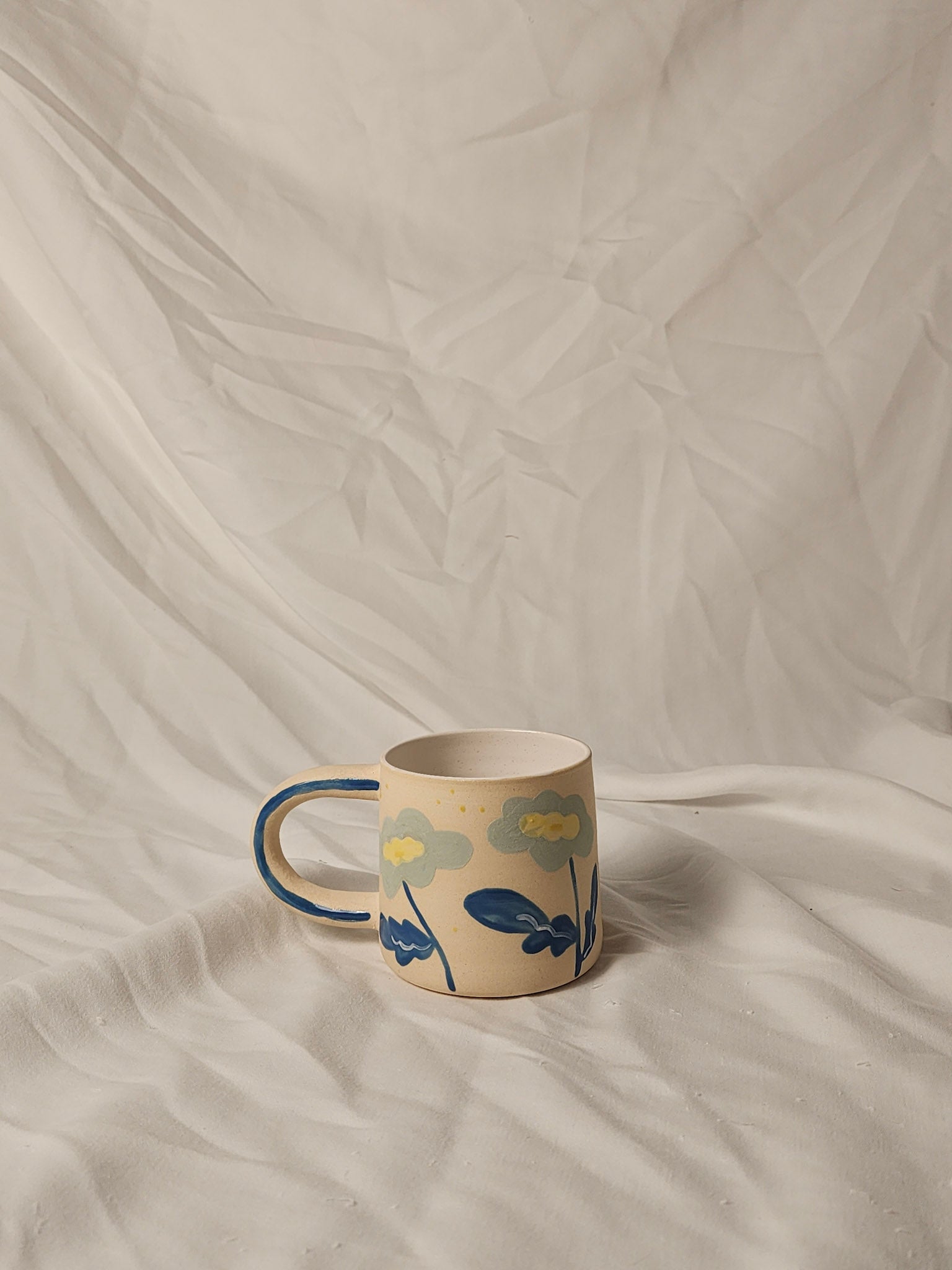 happy blue flowers mug - Kaelceramic