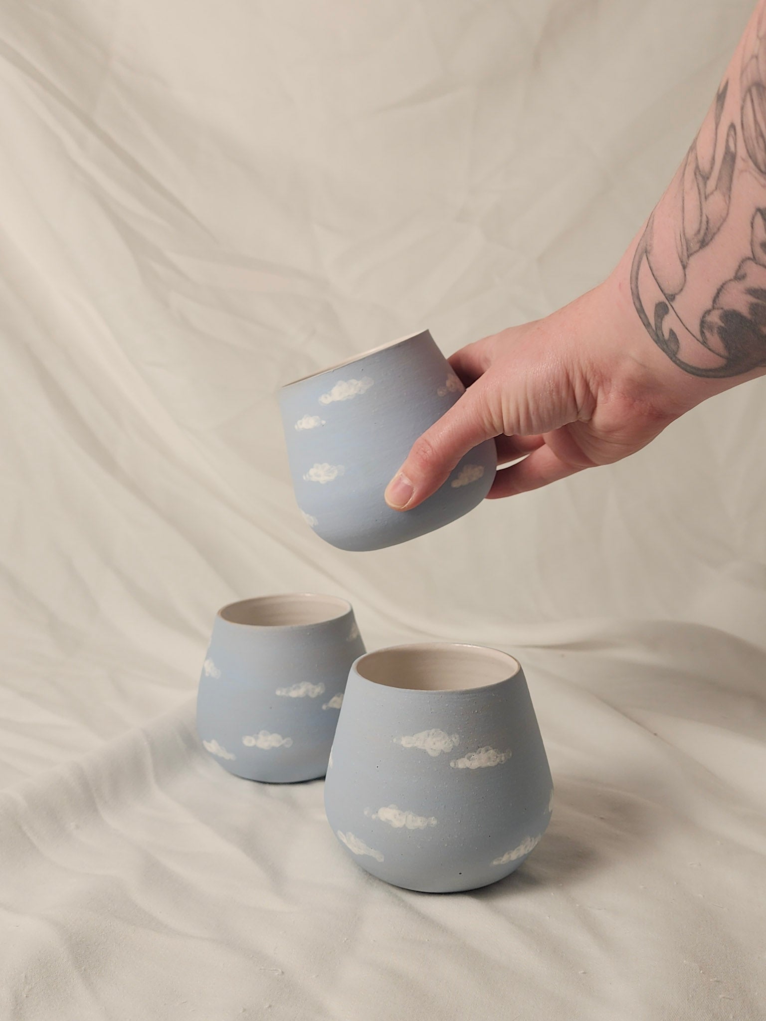 happy clouds wine cup ~ matte full tone - Kaelceramic