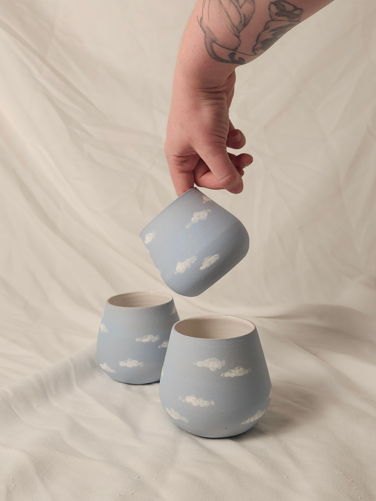 happy clouds wine cup ~ matte full tone - Kaelceramic