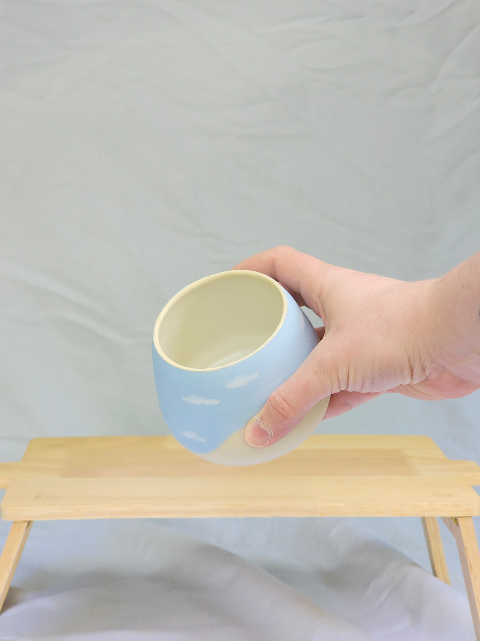 happy clouds wine cup ~ white - Kaelceramic