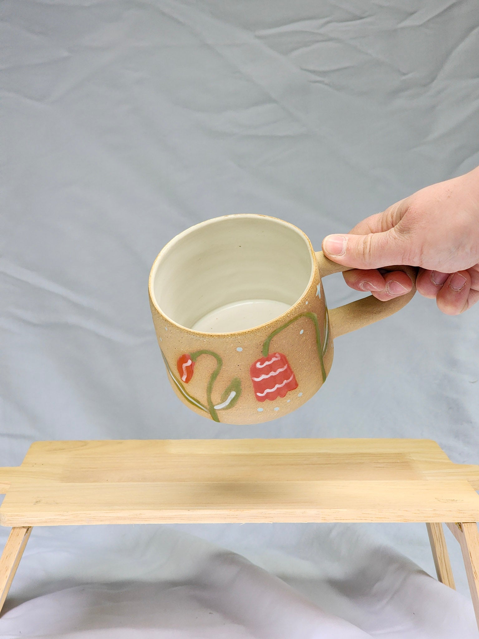 happy red flowers mug - Kaelceramic