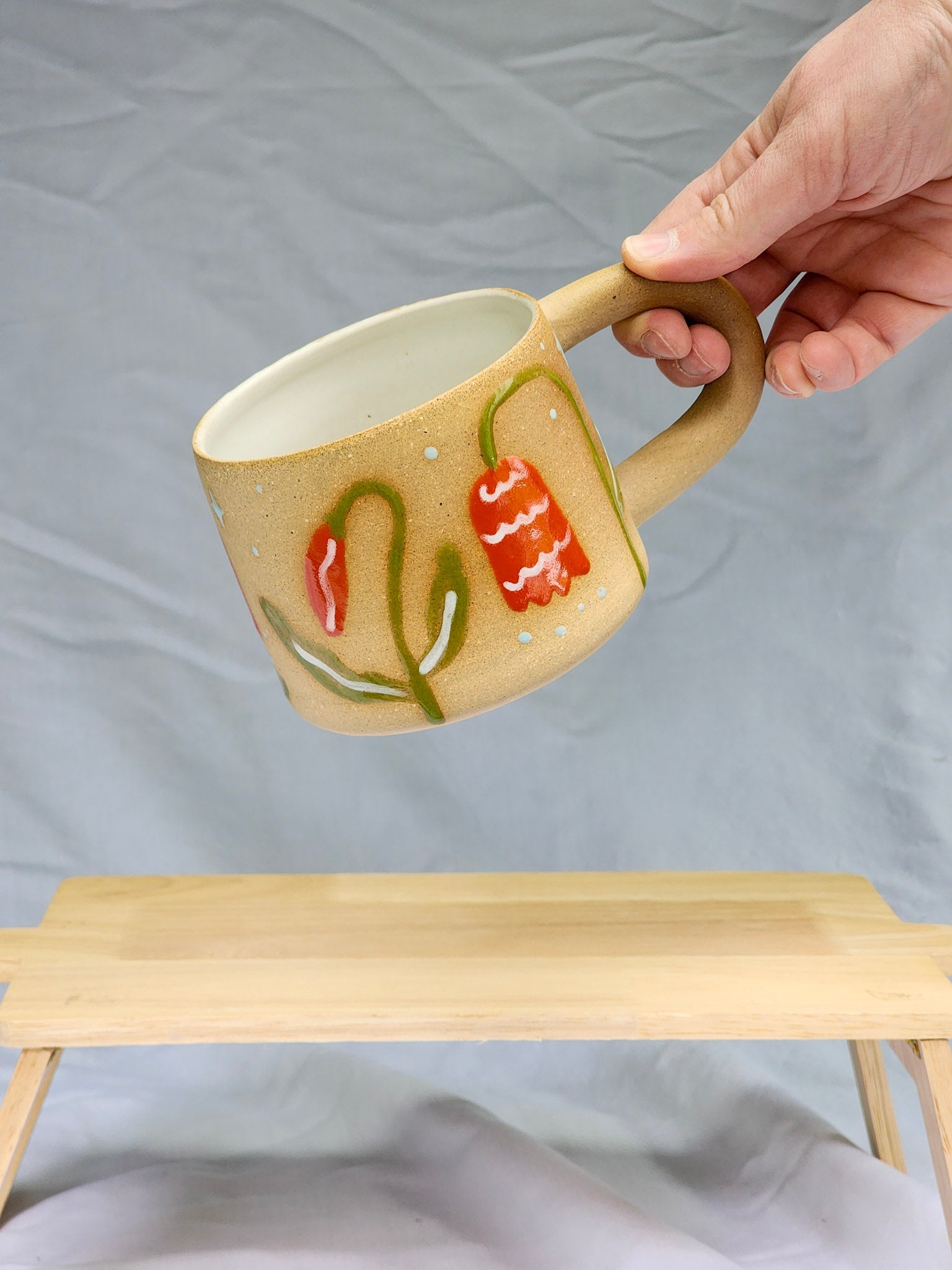 happy red flowers mug - Kaelceramic