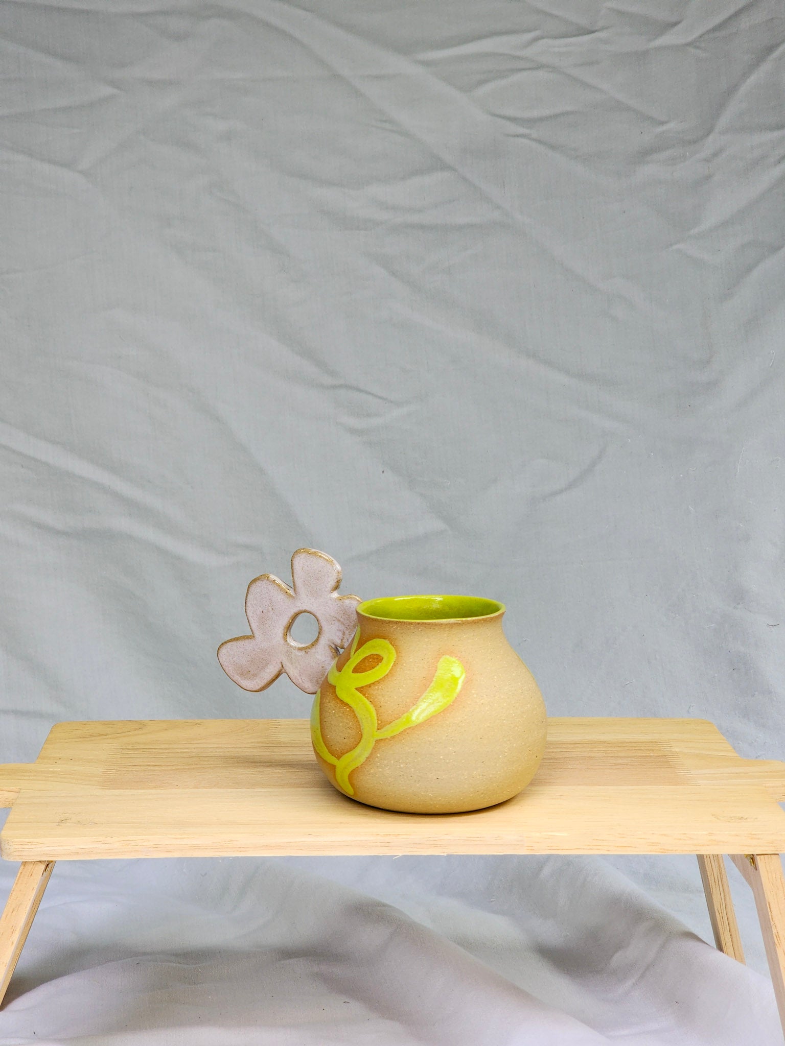 lilac flower handle mug - Kaelceramic