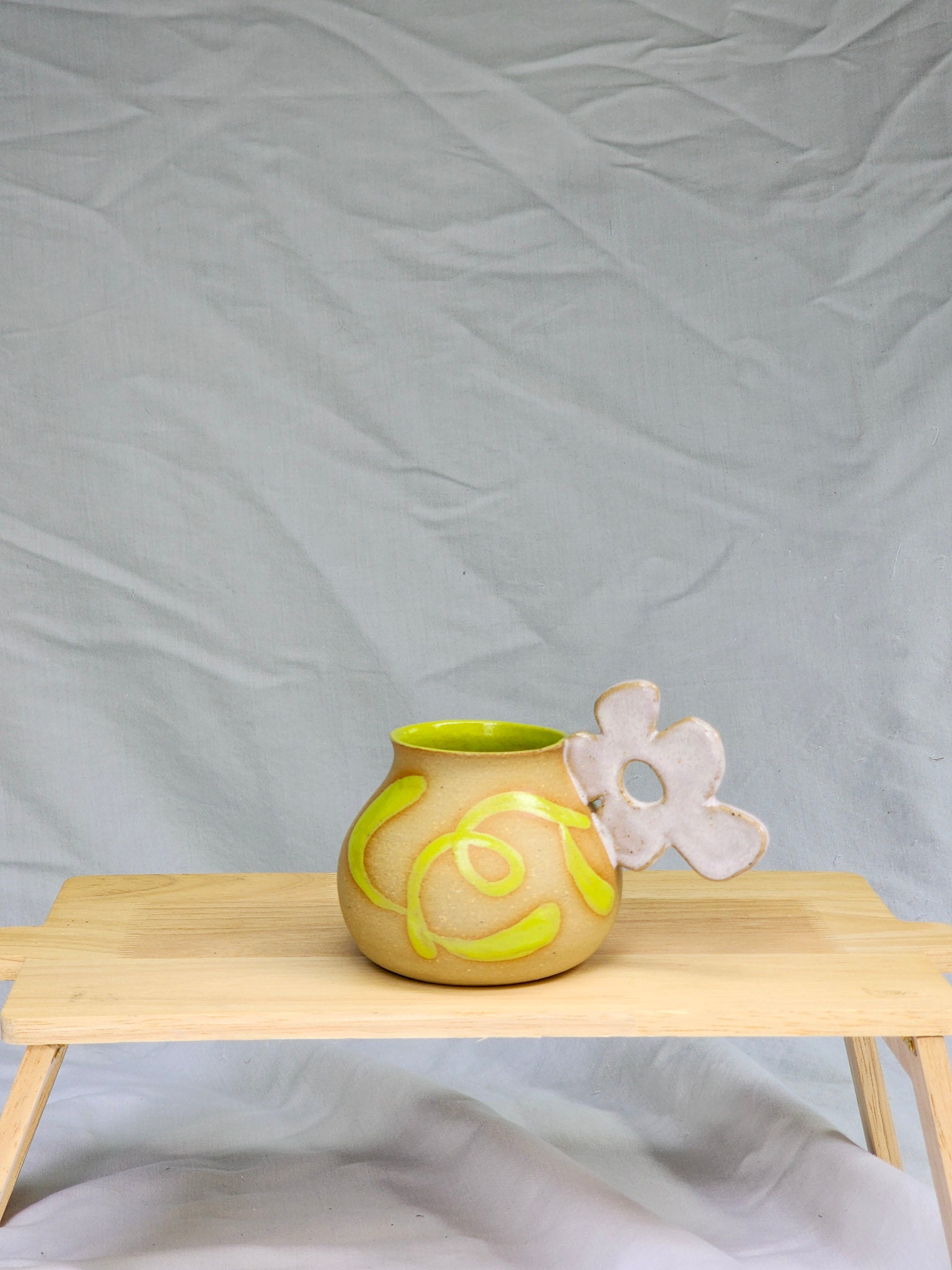 lilac flower handle mug - Kaelceramic