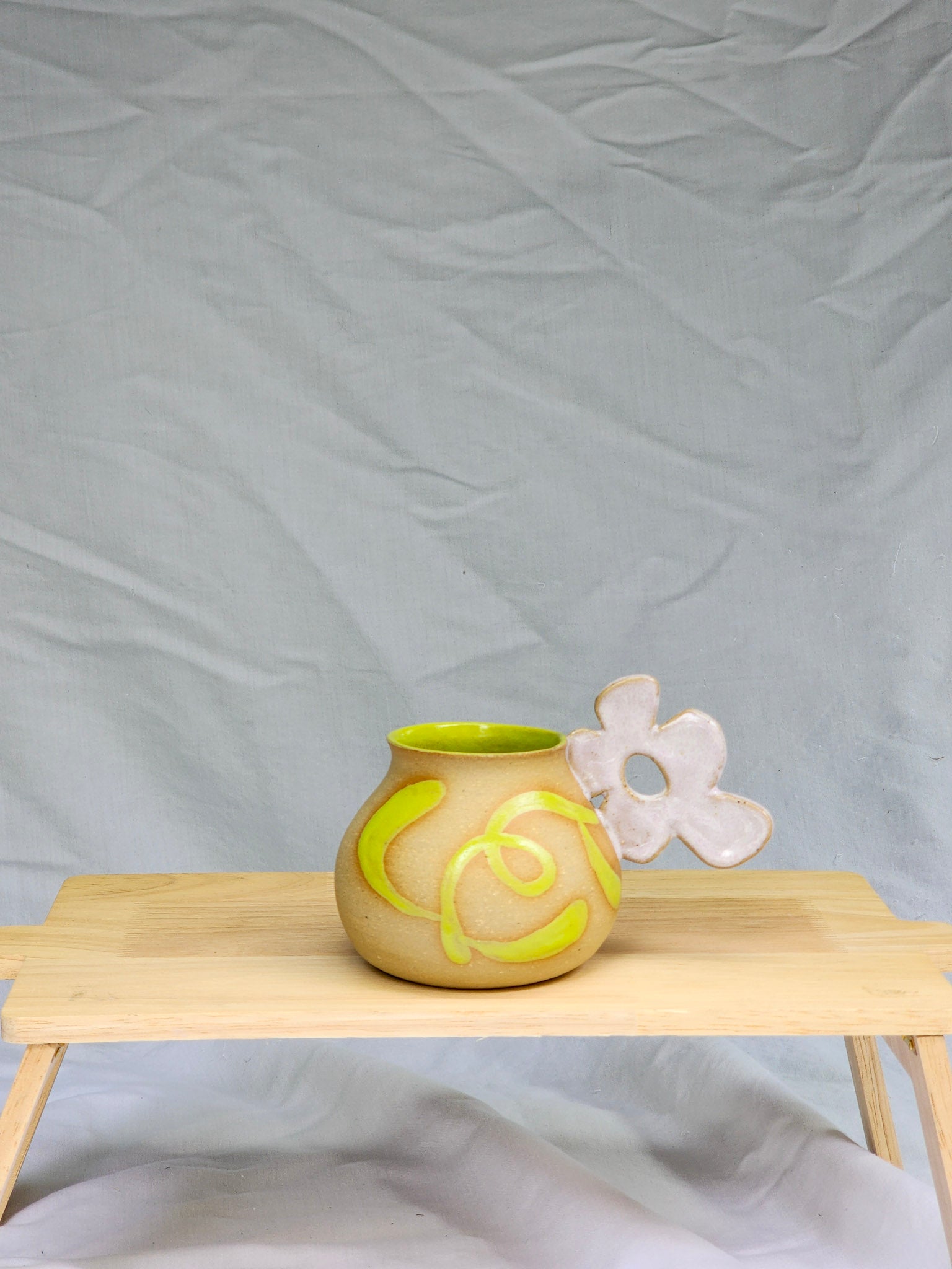 lilac flower handle mug - Kaelceramic