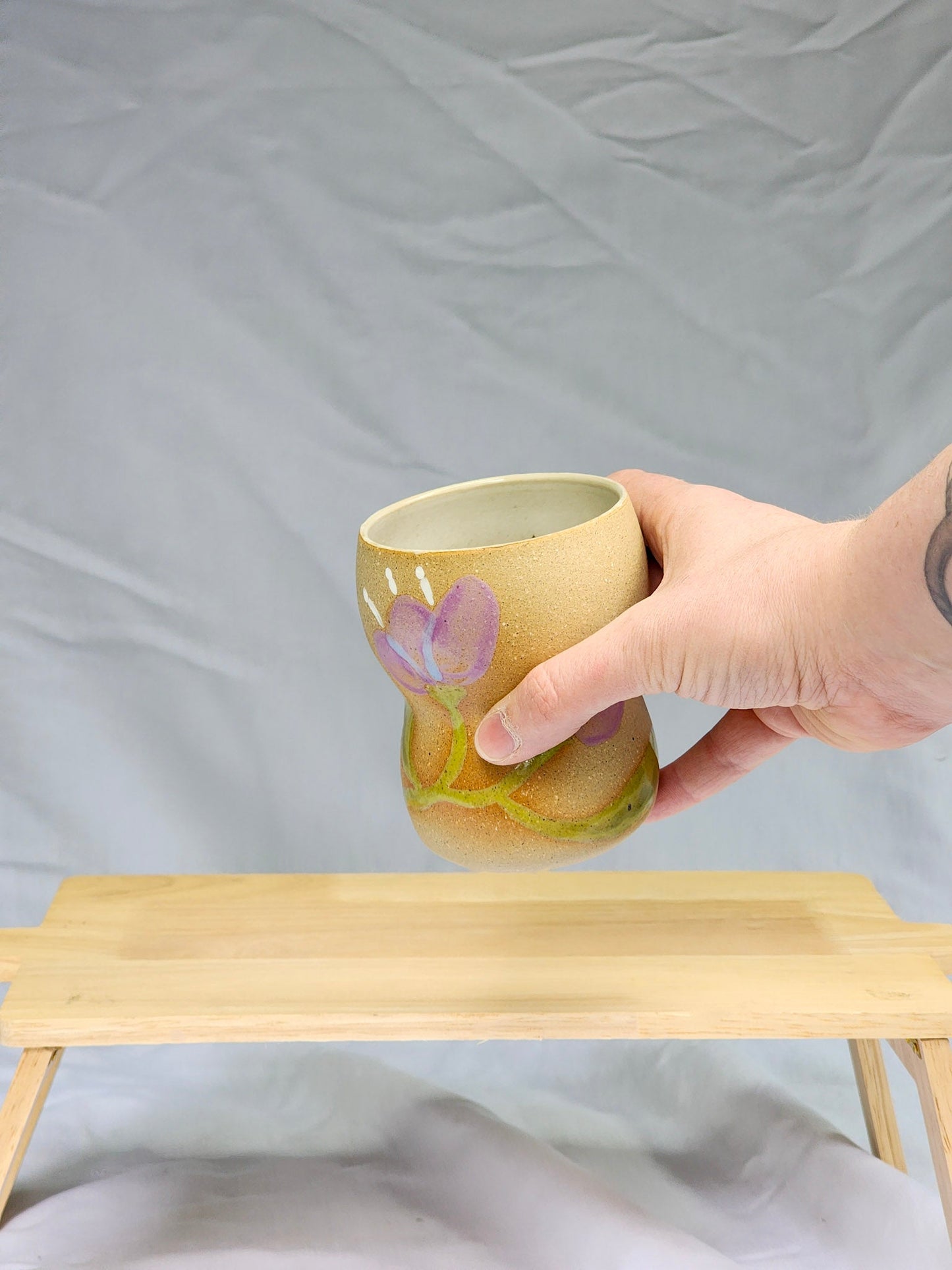 lilac flowers cup - Kaelceramic