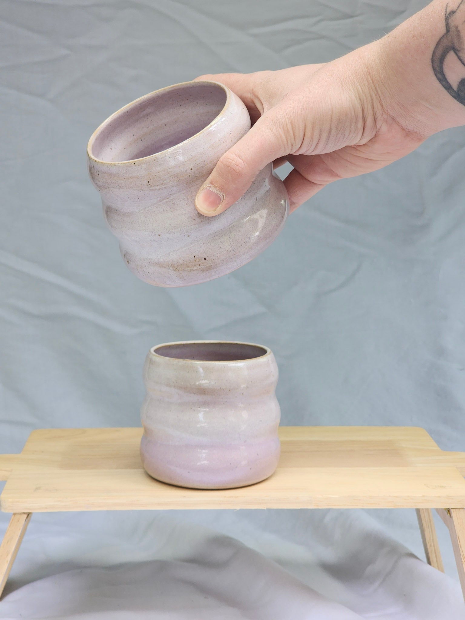 lilac squiggle cup - Kaelceramic