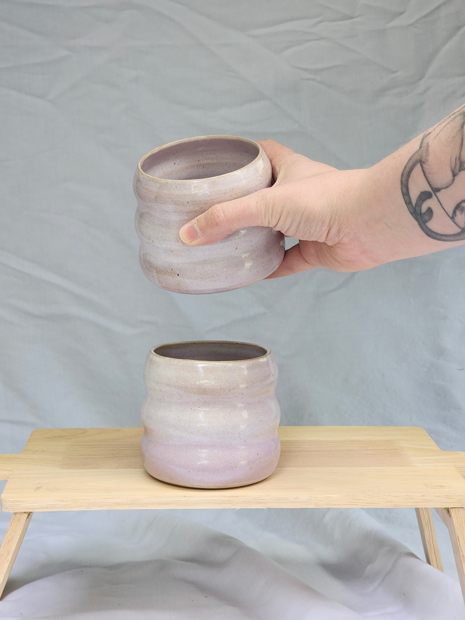 lilac squiggle cup - Kaelceramic