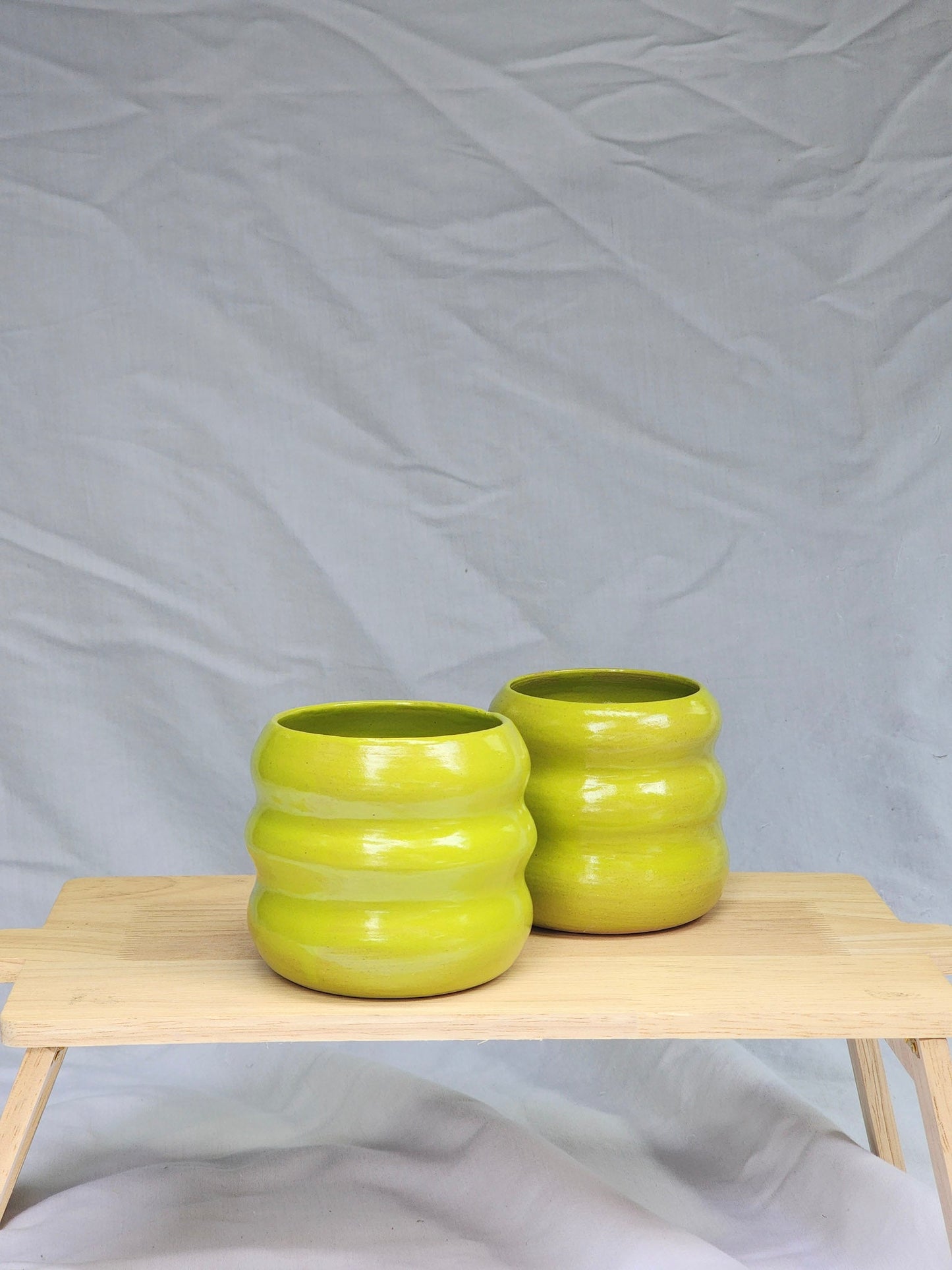 lime green squiggle cup - Kaelceramic