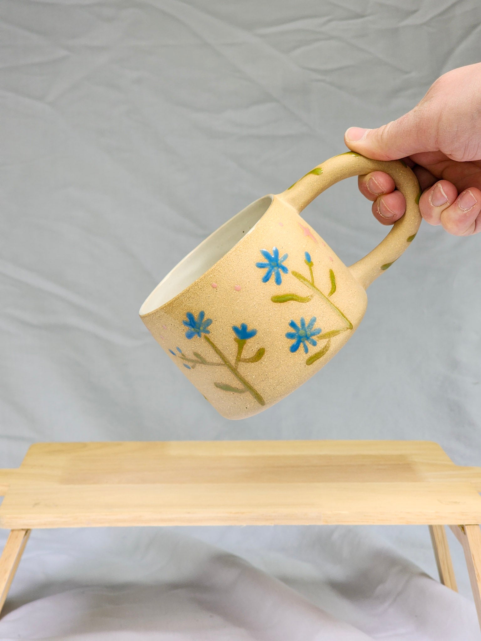 little blue flowers mug - Kaelceramic