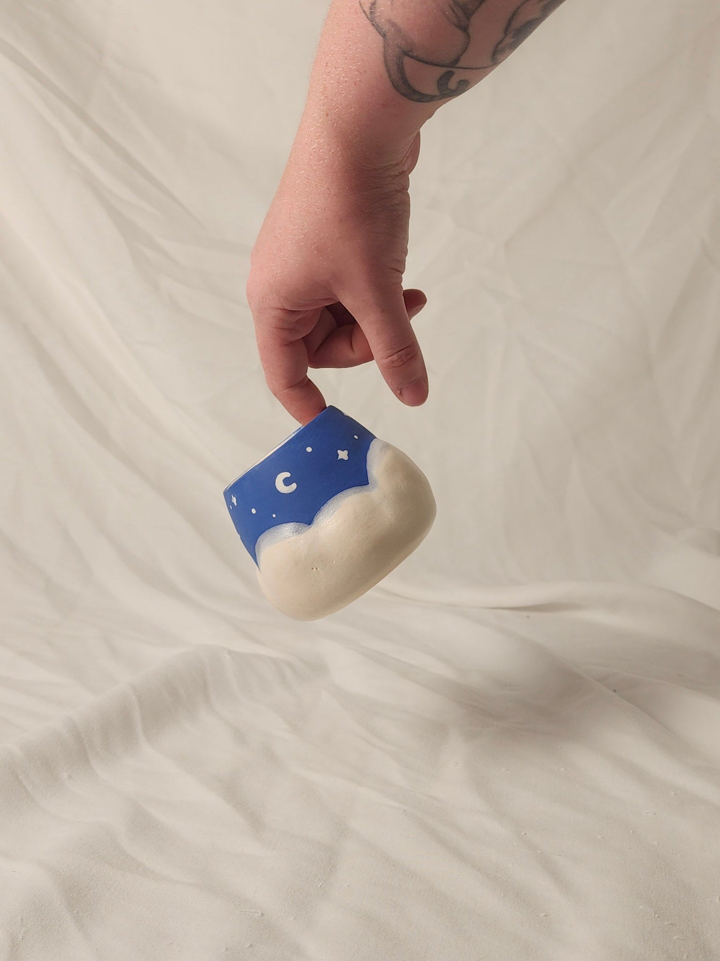 night sky clouds wine cup - Kaelceramic