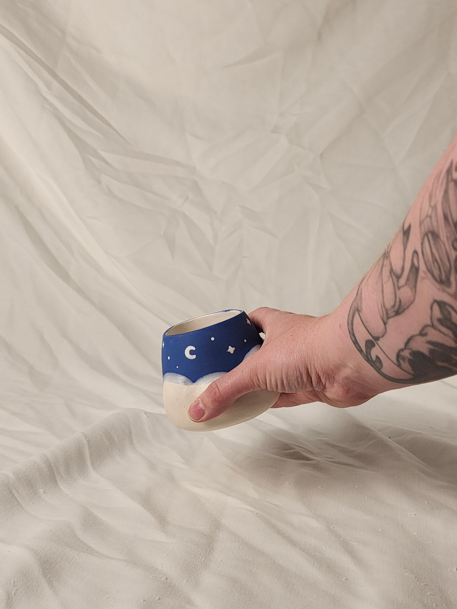 night sky clouds wine cup - Kaelceramic