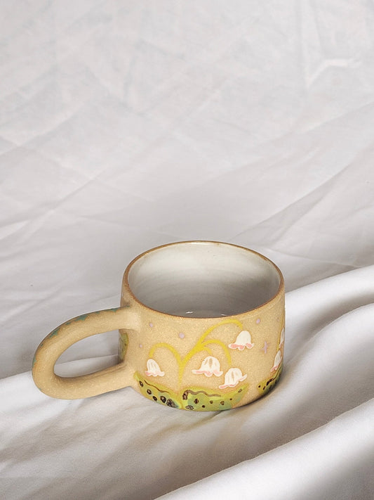 pink bells flower mug - Kaelceramic