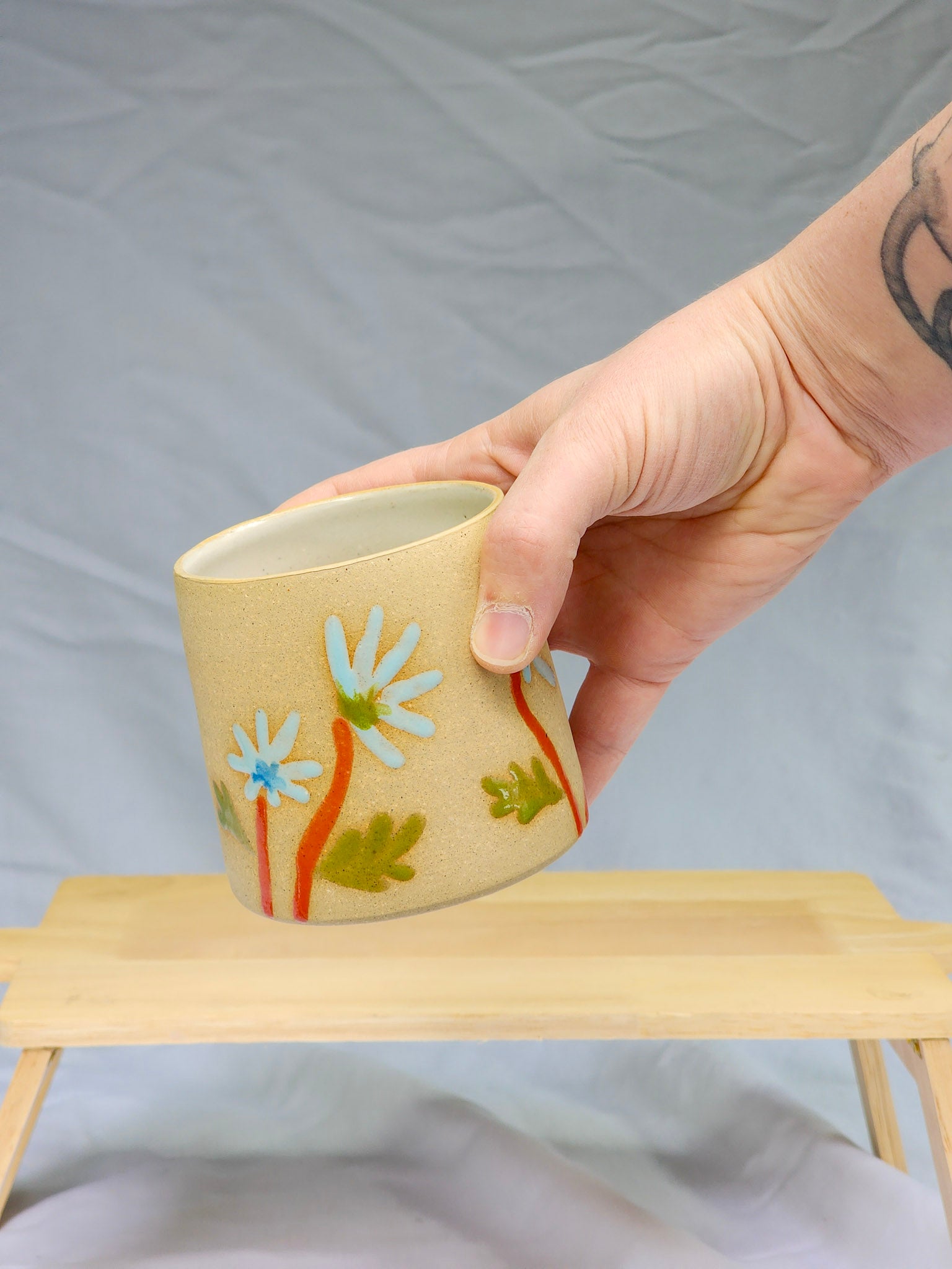 small blue flowers cup - Kaelceramic