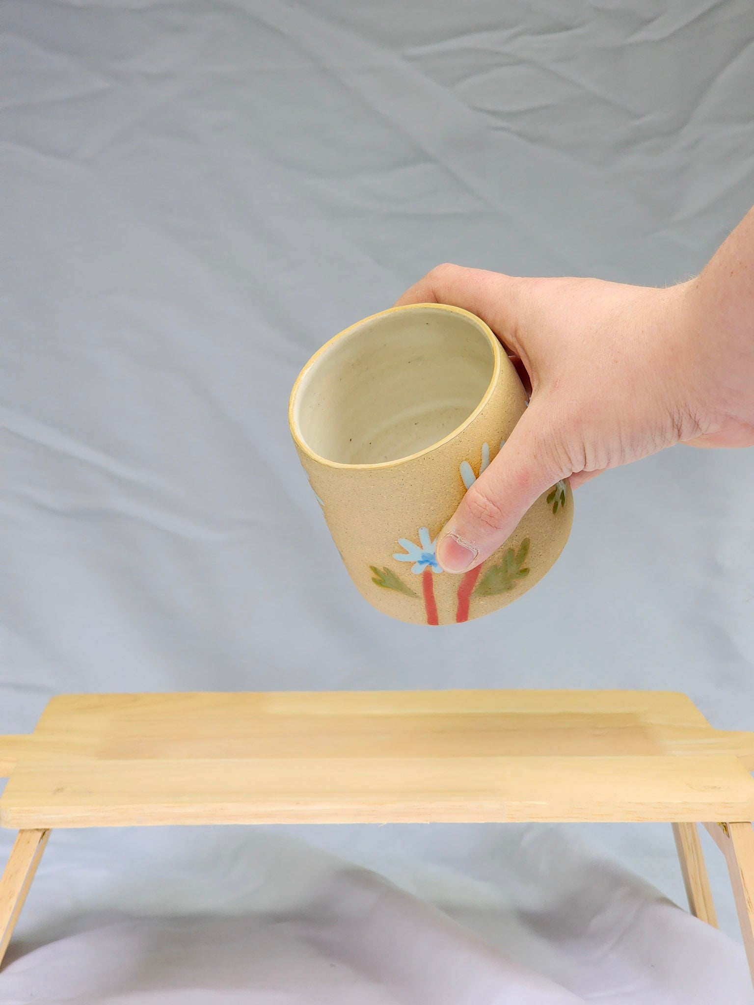 small blue flowers cup - Kaelceramic