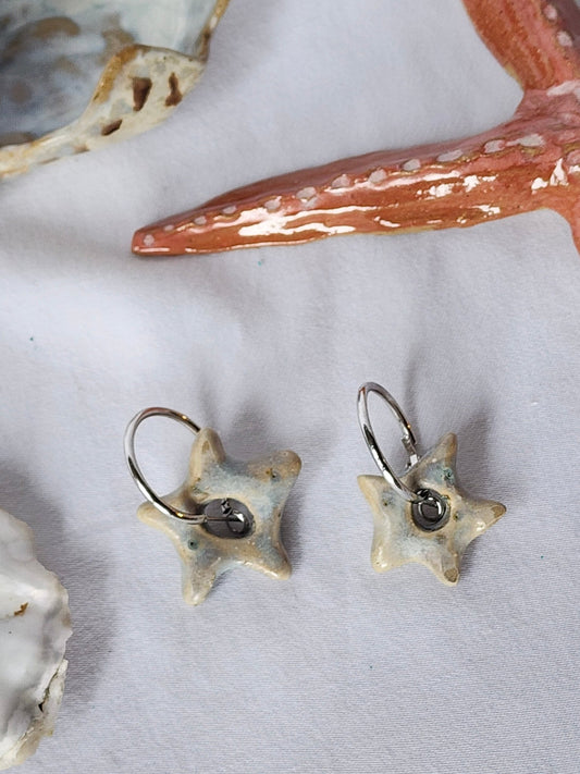 starfish hoop earrings - Kaelceramic