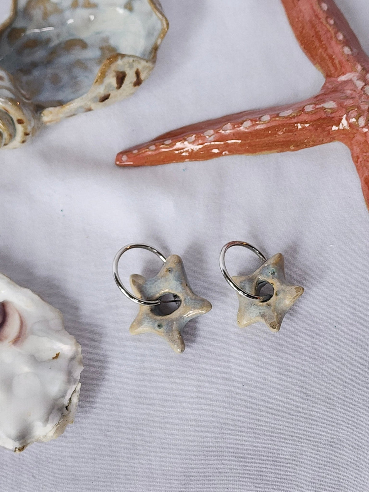 starfish hoop earrings - Kaelceramic