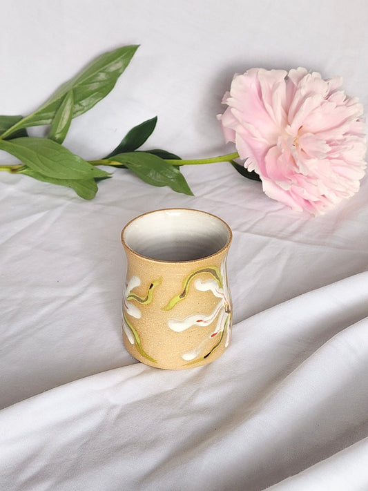 white flower sipper - Kaelceramic
