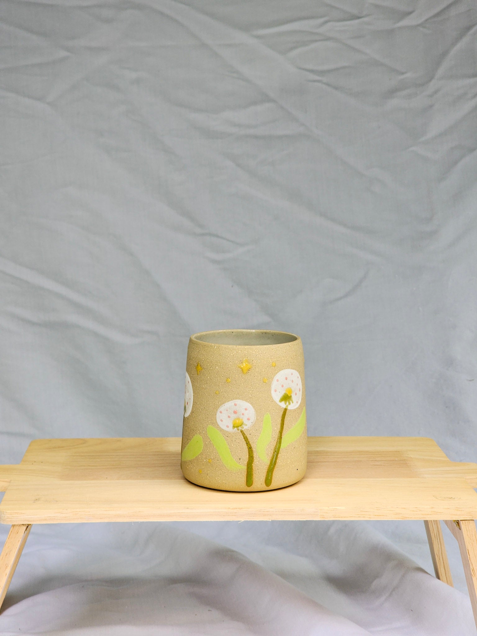 yellow dandelion flower cup - Kaelceramic